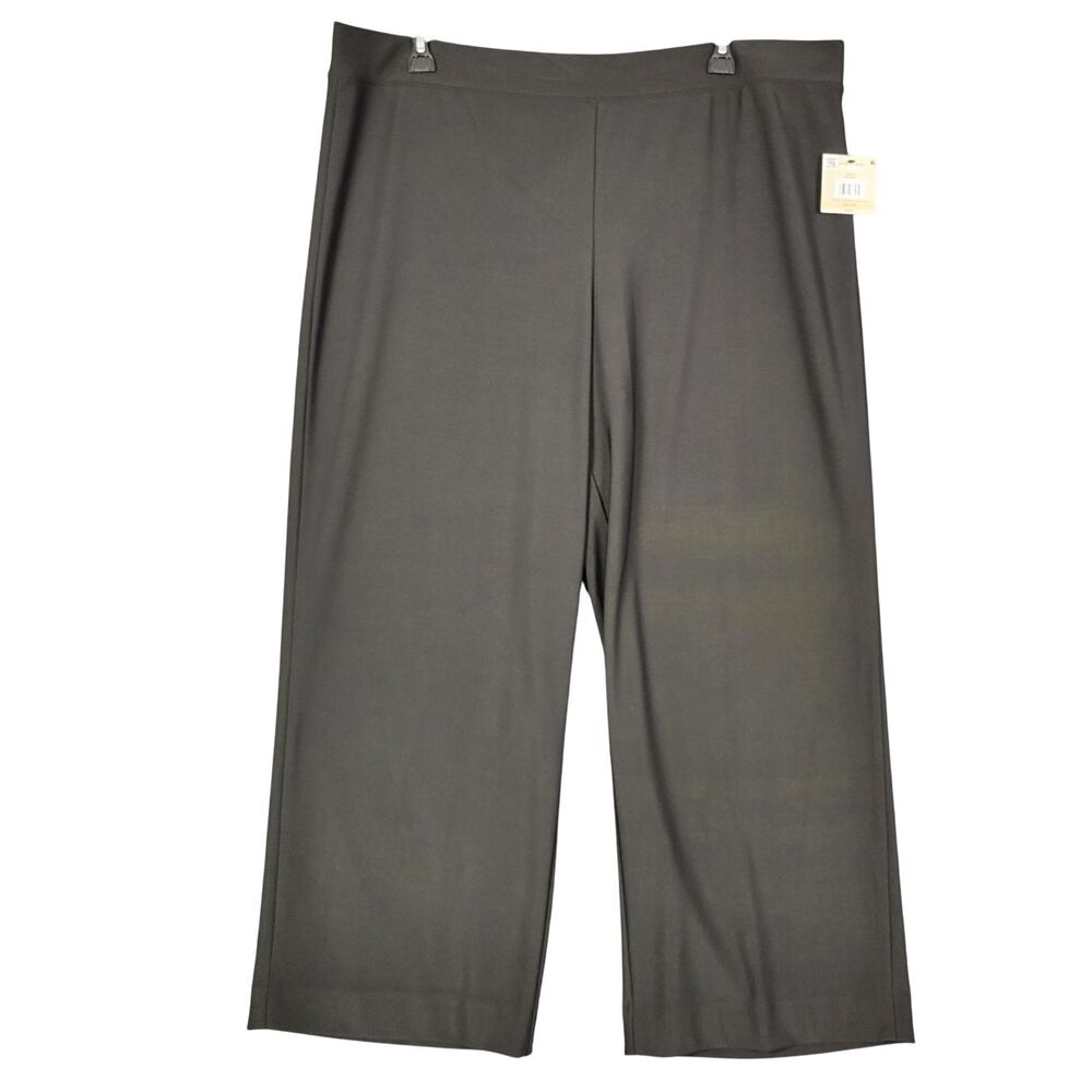 John Mark Pants Women's Size 2X Black Putting On The Ritz High Rise Wide Leg